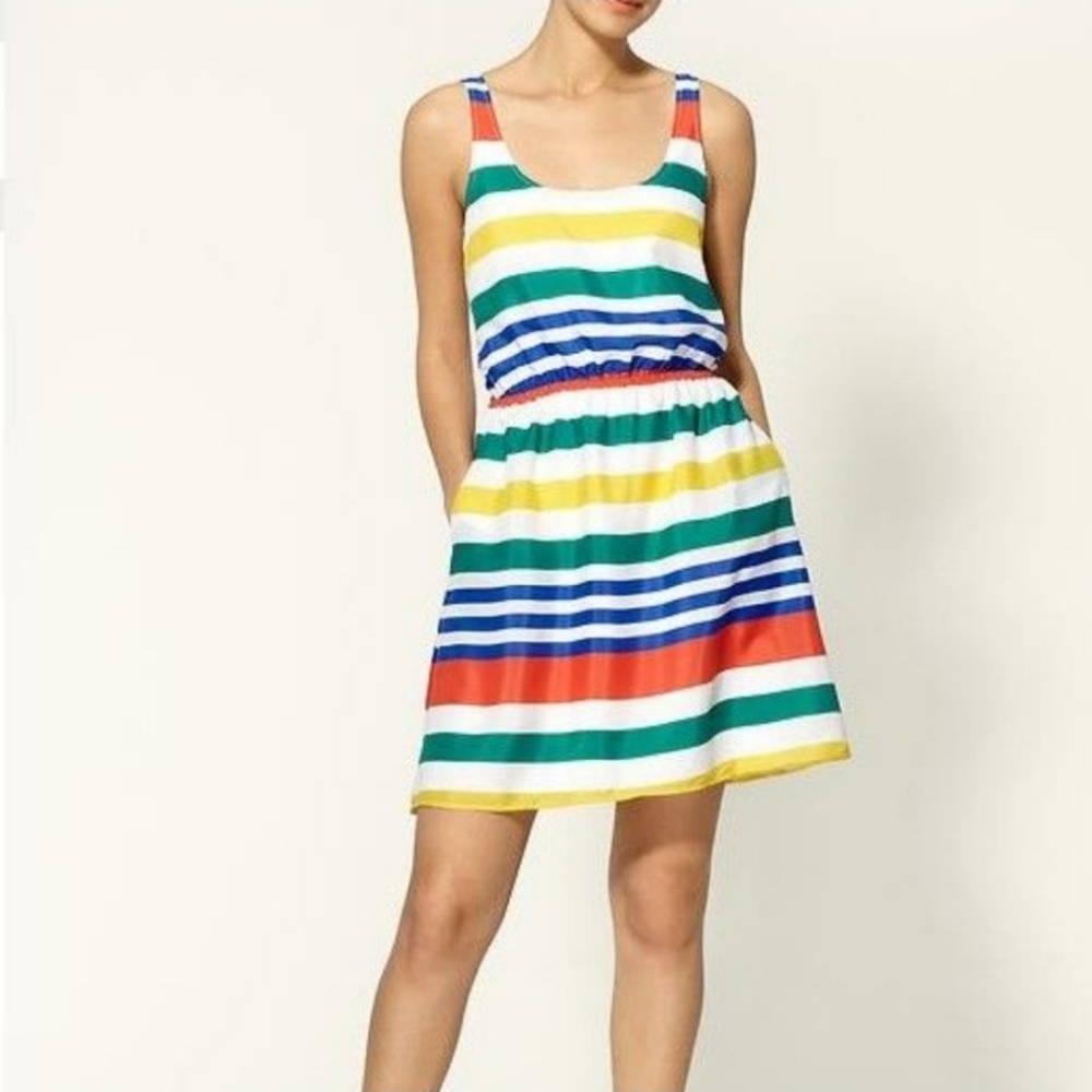 Pim + Larkin Rainbow striped dress
